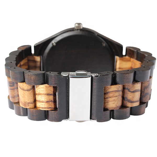 2021 Custom Design Dial Quartz Wood Watch with Stainless Steel Case and Buckle Clasp Limited Edition