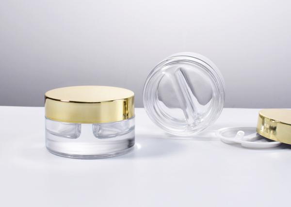 10ml+10ml dual chamber glass cosmetic concentrate jars - Perfect for Eye Cream, Lip Balm and Eye Makeup Formulas