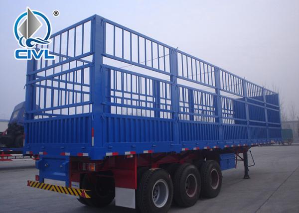 new Fence Cargo Semi Trailer 3 Axles  Semi Trailer Trucks  High Coloumn Cargo Trailer