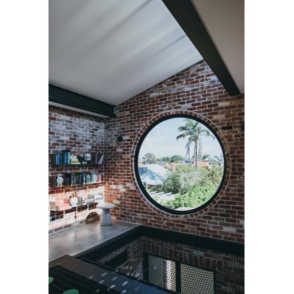 Commercia Hurricane Proof Aluminum Round Wooden Window Heat Insulation