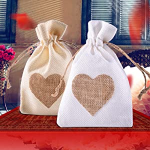 Drawstring Burlap Natrual Jute Sacks Jewelry Candy Pouch Christmas Wedding Party Favor Gift Bags