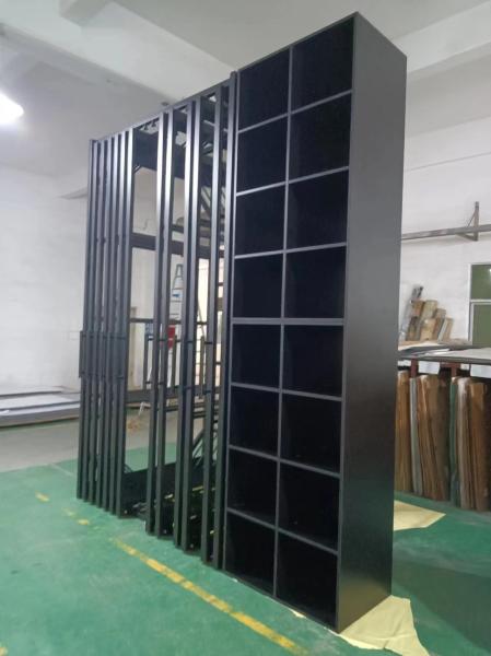Metal Porcelain Panel Tile Showroom Display Stands Rolling Out 3200 X 1500mm Slab