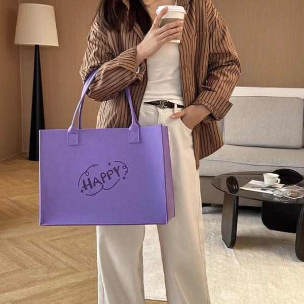New Style Fashion Canvas Tote Bag With Long Rope Handle Colorful Laminated Cotton Magnetic Buckle Patterned Letters Tote Bag Letter Pattern Direct From Manufacturer Wholesale