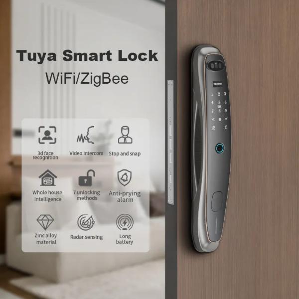 Smart Tuya Wifi Door Lock Zinc Alloy Cat'S Eye Intelligent Door Lock