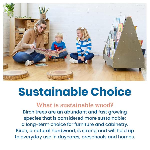 Классная книжная полка Хранилище для детей с цветом пятна и двусторонним мобильным книжным дисплеем