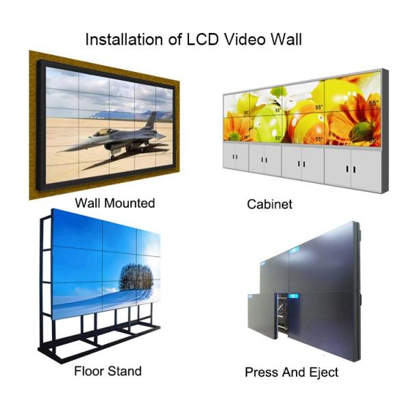 Floor Stand Wall Monitor Display , Commercial Digital Signage Video Wall Lightweight