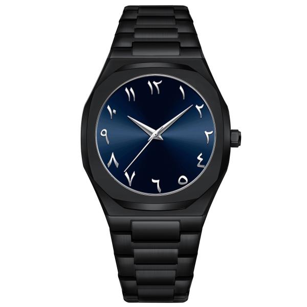 Luxury Business Black Alloy Band Arabic Dial Watches for Men Custom Logo