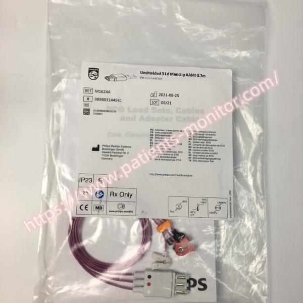 A ligação de philip Neonatal ECG ajustou 3 a ligação Unshielded Miniclip AAMI 0.7M M1624A 989803144941