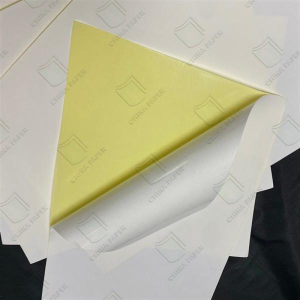 100% Virgin Wood Plup Yellow Glassine Adhensive Lable Sticker Paper