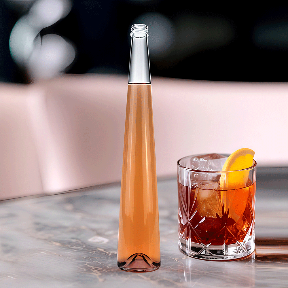 1000ml Crystal Glass Liquor Bottle Cork Sealed For Beverage Packaging