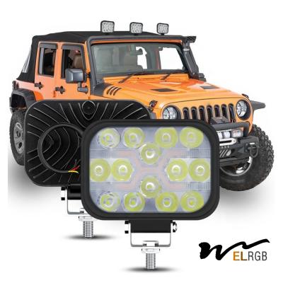 Ip67 Impotente veículo LED luzes de trabalho Quadrado 24v 12v 42w 3 polegadas