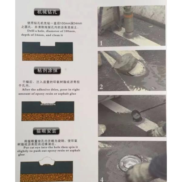 Двухсторонний светодиодный маркер отражающий кошачий глаз Солнечный дорожный стул для стандартов безопасности дорожного движения