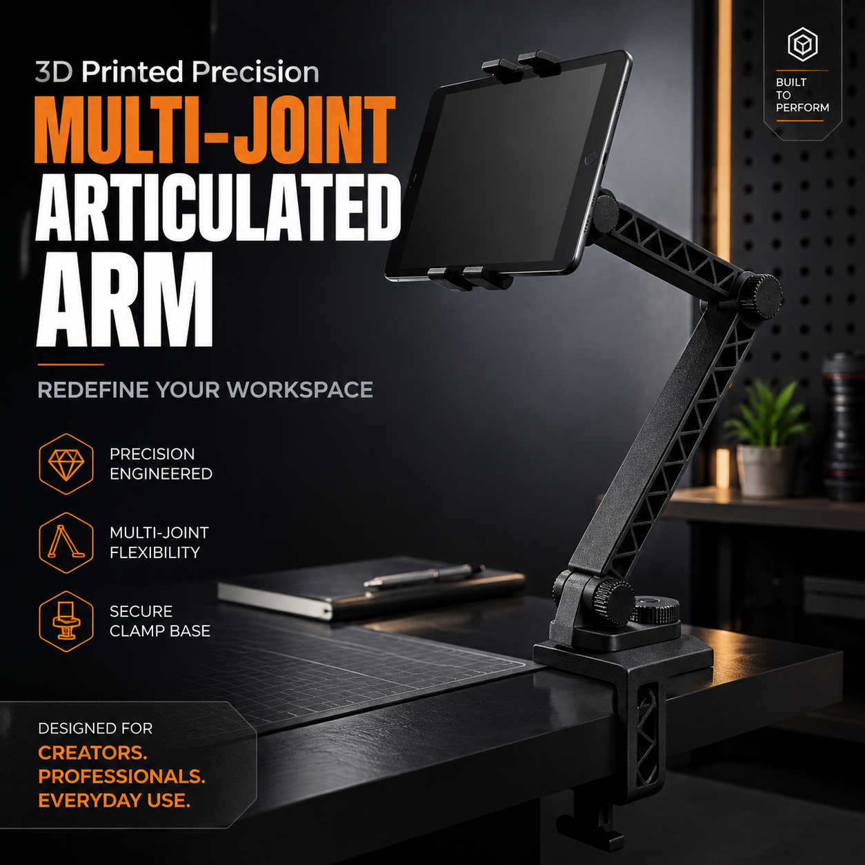 Smartphone  IPad 3d Print Useful Items Flexible Foldable Edge Desk Clamp Holder