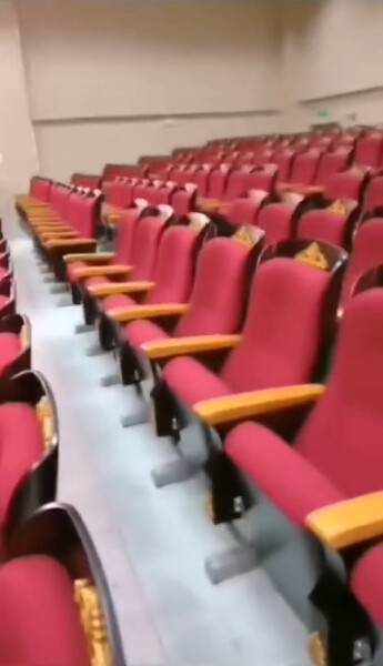 Original Wooden Decoration Church Hall Chairs / Auditorium Theater Seating