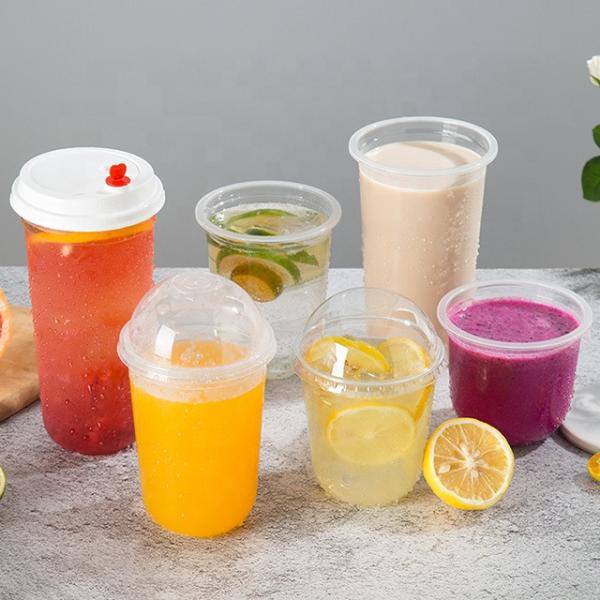 ODM Double Wall Plastic Bubble Tea Cups For Iced Coffee Cup Pp Injection