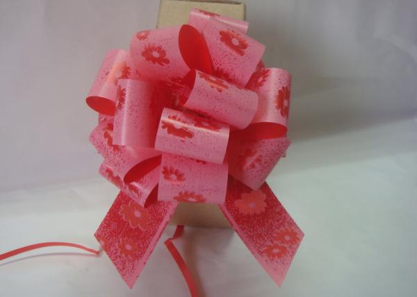 Christmas Gift  Stripes , Swirls Pom Pom Bow  , 5 Wide pull ribbon bows 120U Thickness