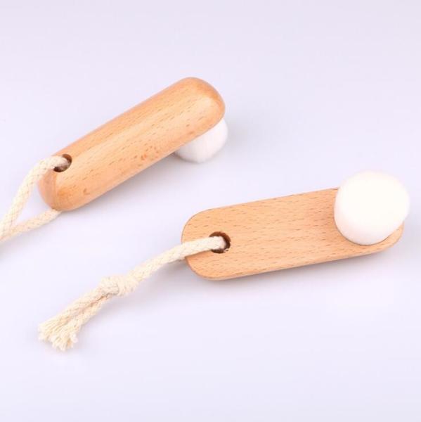 Ultra Soft Mild Fiber Facial Beauty Device Wooden Face Cleansing Brush