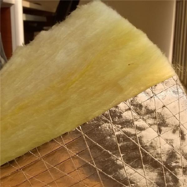 Yellow Fireproof Fiberglass Glass Wool Blanket Sound Silencer 48kg/M3