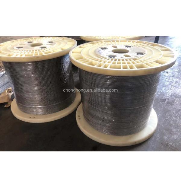 Otros servicios de procesamiento ofrecidos 7x19 3/16 A2 A4 cuerda de alambre AISI316/304 cuerda de alambre de acero inoxidable