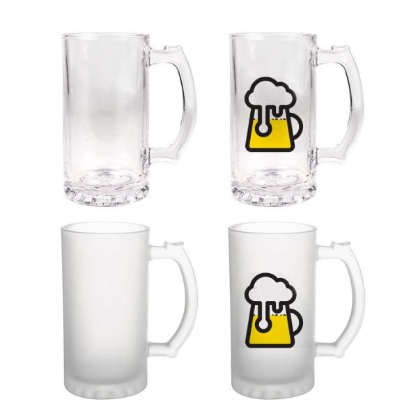 Bouteille de bière en verre de sublimation transparente 16 oz et 22 oz
