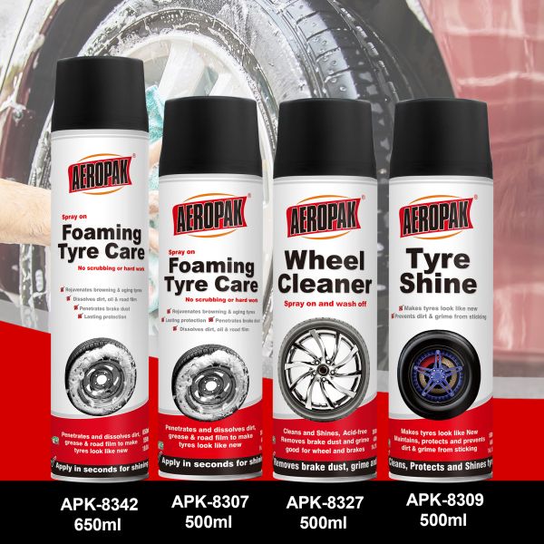 Aeropak 500ml Tire Cleaner Spray & Foam-Shine Tire & Wheel Cleaner Plastic Bottle
