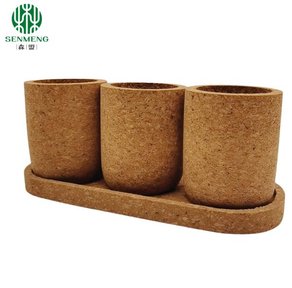 Custom Cork Natural and Reusable Flower Pots for Your Sustainable Space