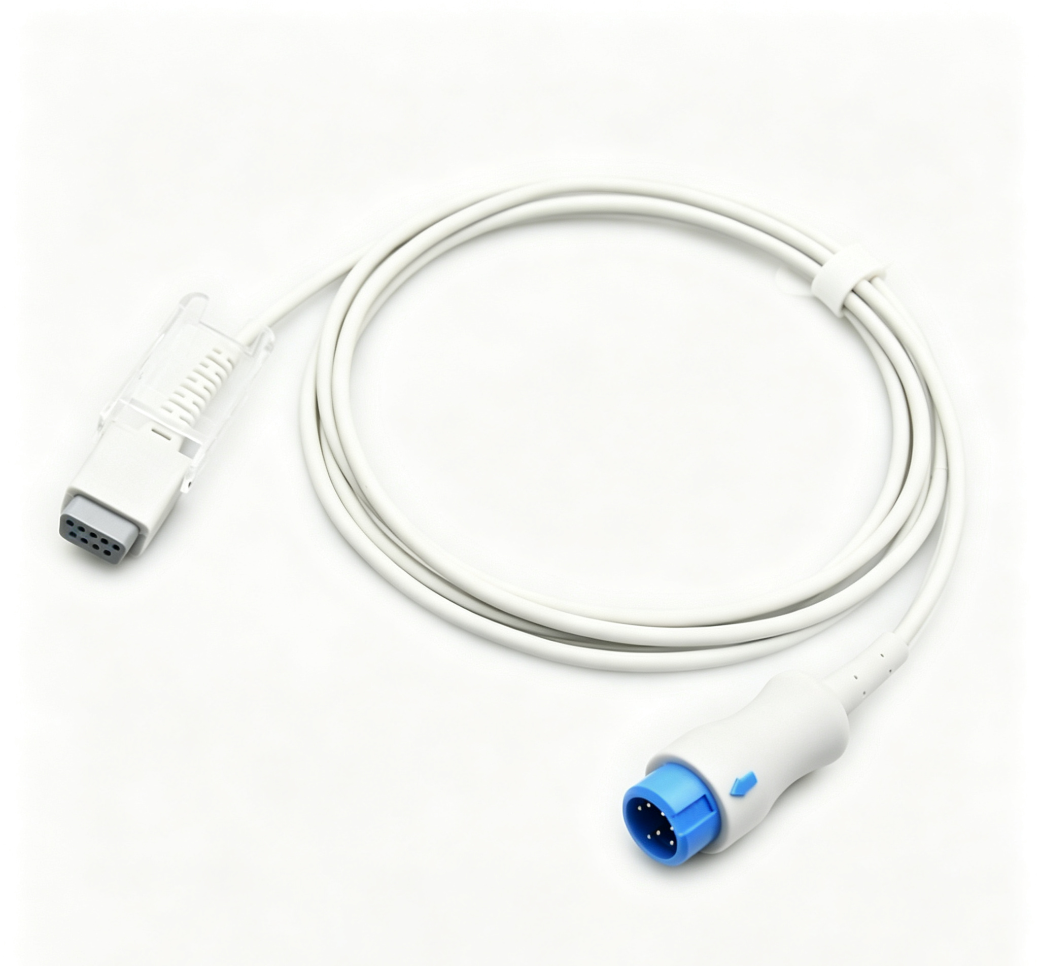 2.4m Reusable SPO2 Sensor 7 Pin To DB9 Pin SPO2 Sensor Extension Cable Compatible With Mindray T5 T8