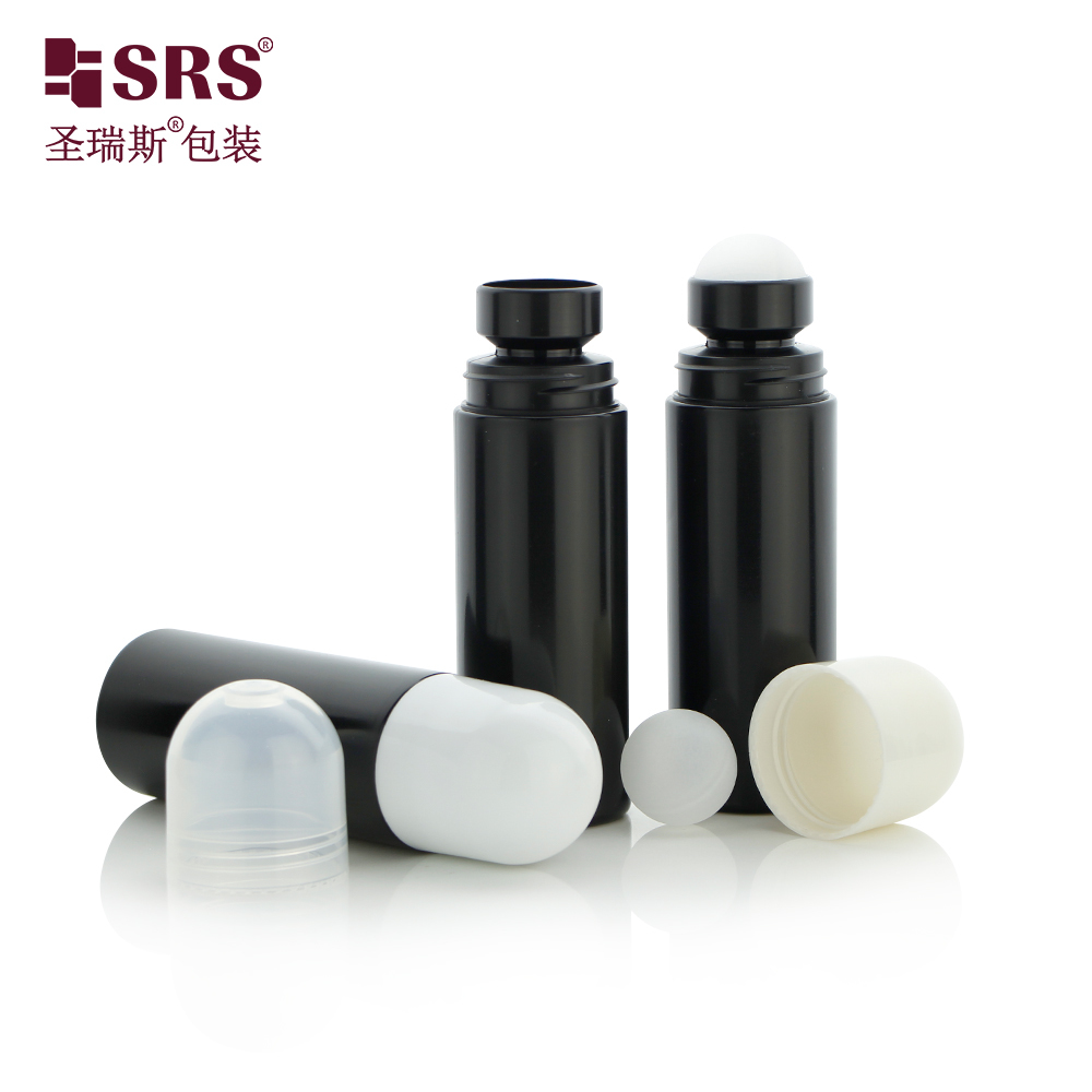 RPPD 3 oz Customized Black Bottle With Dome Cap For Men Cooling Relief Gel Roller Bottles