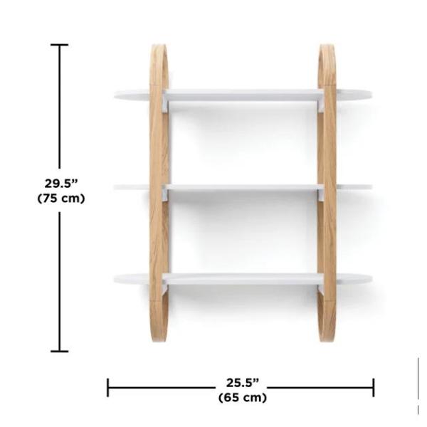 White-Natural Floating Hanging Shelves for Wall Decoration in Dining Room Display