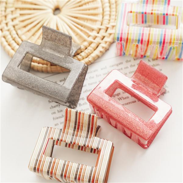 Color acrylic square grab hair clip accessories women's clip headgear factory direct wholesale OEM logo