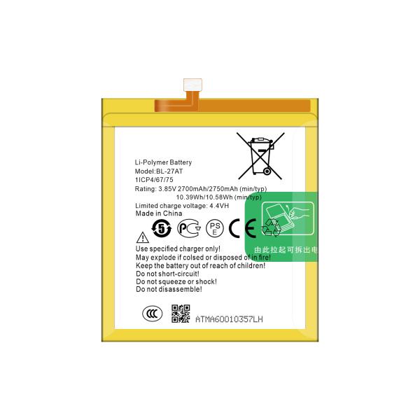 Tecno Phantom 6 A6 BL-27AT 3.85V 2750mAh Lithium Ion Polymer Replacement Battery