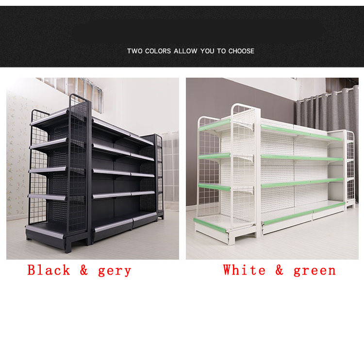 Movable Supermarket Gondola Shelving Heavy Duty Style with Durable Powder Coated Finish