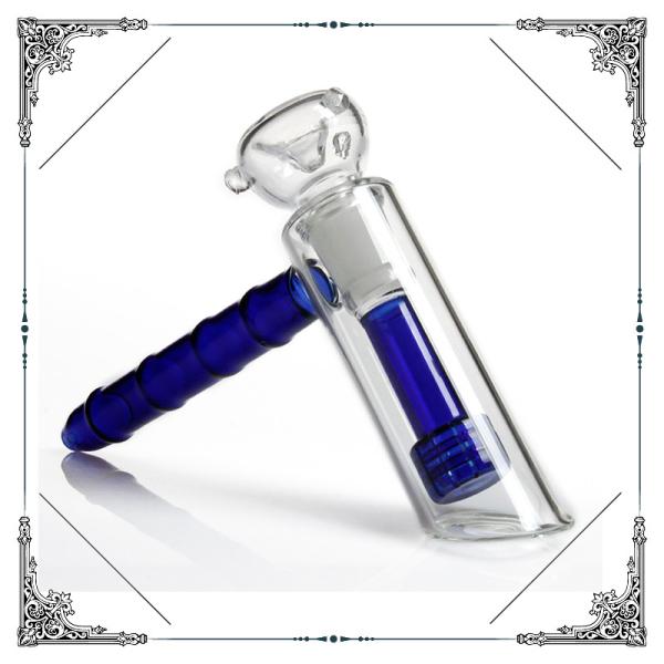 Colored Matrix Percolator Glass Hammer Bubblers , Wp52 Smoking Water Bubbler