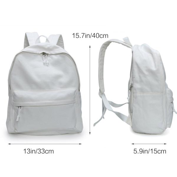 DIY Durable Kids Backpack , Laptop Travel Backpack Natural White Portable Leisure