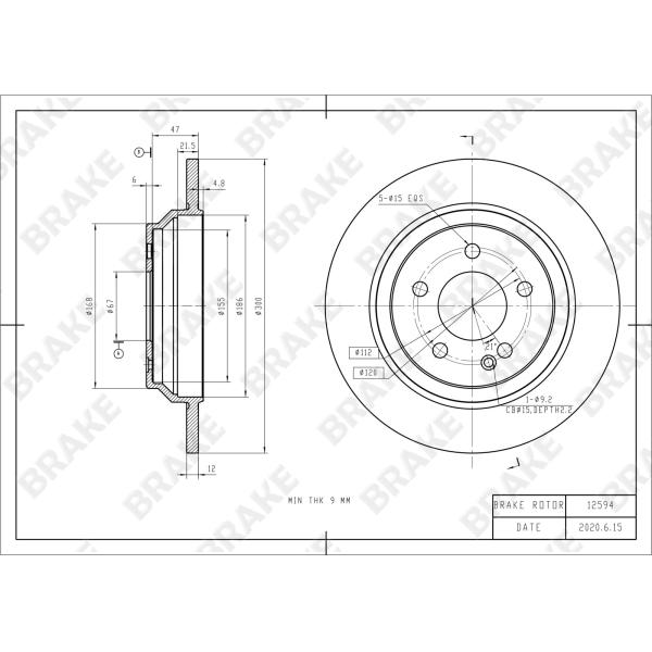 BBK Mercedes Big Brake kit V Class V260 18-дюймовый автомобильный обод Передний 6-поршневой суппорт Тормозной комплект Auto Brake