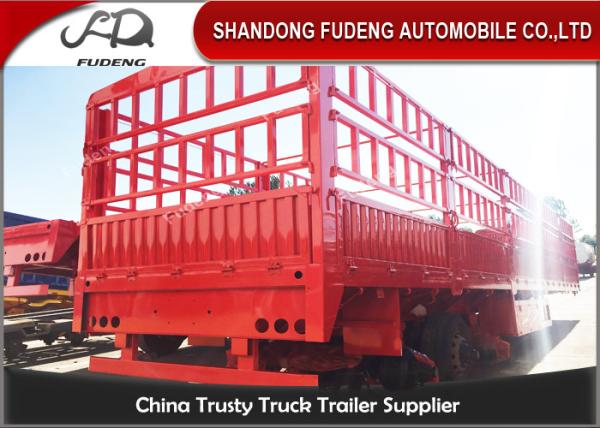 Steel removable fence semi tractor trailer for cattle delivery