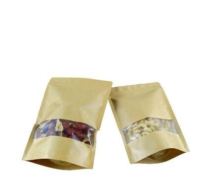 kraft paper dry fruits zipper pouch almond nuts kraft paper resealable doypack customize kraft paper bag