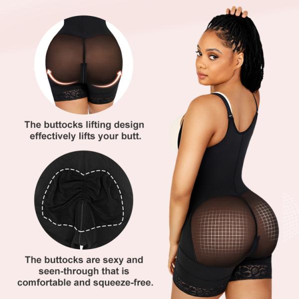 Breathable Latex Open Bust Tummy Control Butt Lifter Shorts Shapewear For Women 0.4kg