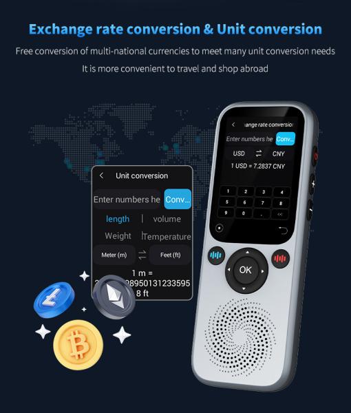 138 idiomas S20 Traductor inteligente portátil Traducción en tiempo real Pantalla táctil Traductor de inteligencia artificial instantánea 0.01S Velocidad de traducción