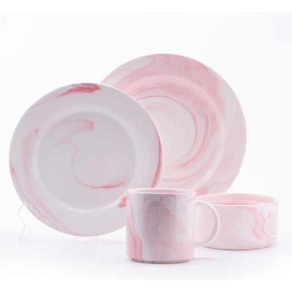 Banqueting Pink Blue Black Colored Porcelain Dinnerware LFGB Approved