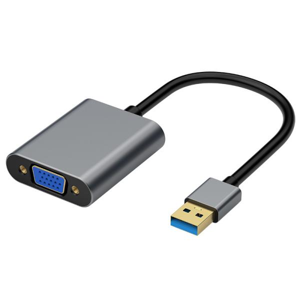 Adaptateur HUB Graphique USB 3.0 Pour USB-A/M Vers VGA/F Résolution Vidéo 1080p