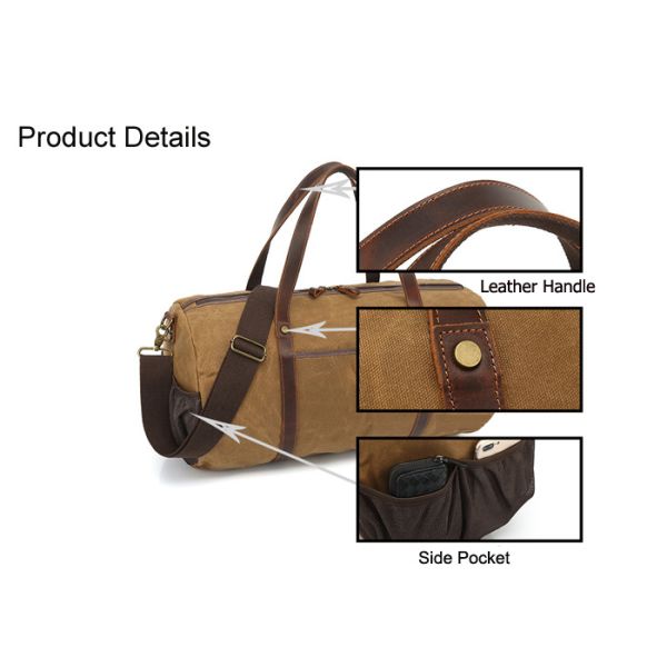 4 Colors Cowhide Overnight Leather Duffle Bag Waterproof Light Weight