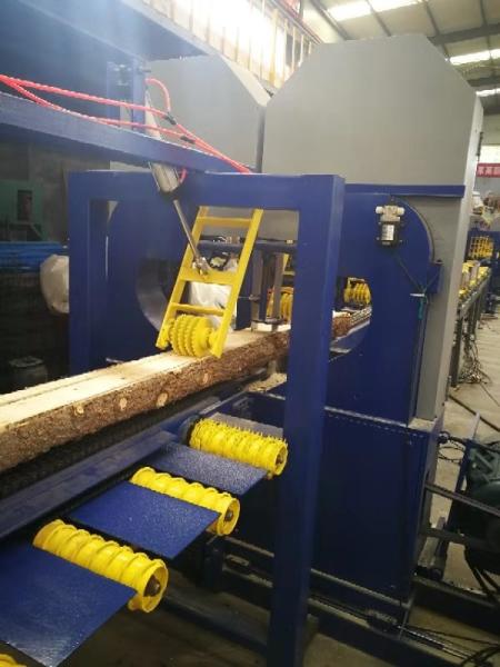 Equipamento vertical gêmeo da serração da faixa da serra de fita de madeira automática para o corte do log