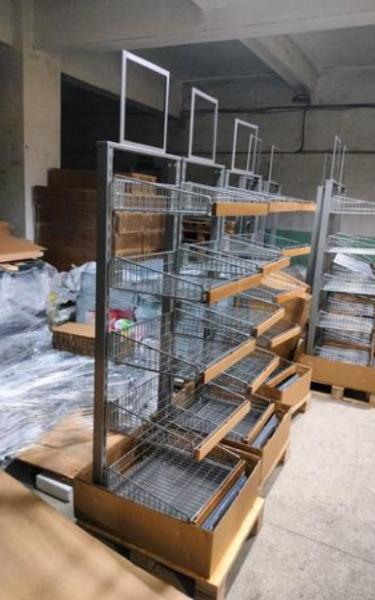 Powder Coating Wire Shelf Display With Solidwood Nosing AT-0059