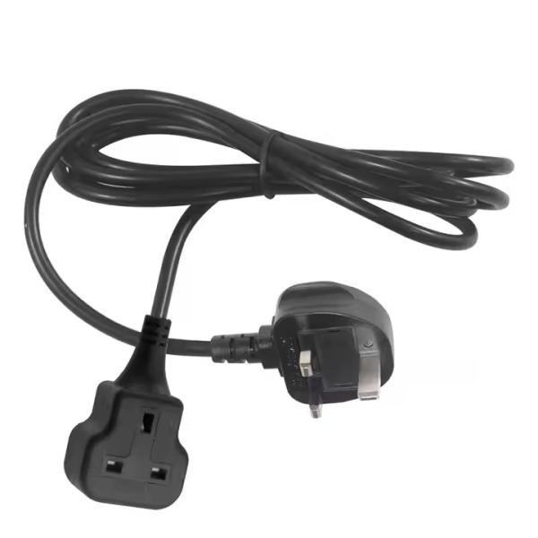 UK 3-Pin Plug Male to Female Power Extension Cord - British Standard Power Cable for Home, Office, and Electronics Extension Use