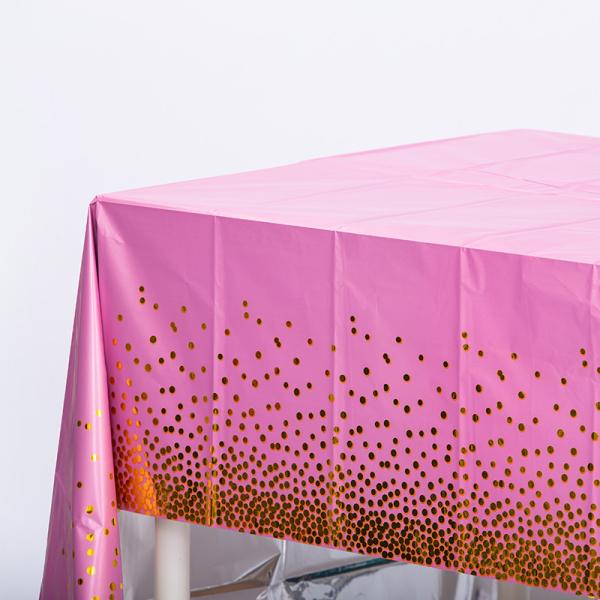 1.5m Light Pink Disposable Tablecloth Plastic Table Covers Rectangle