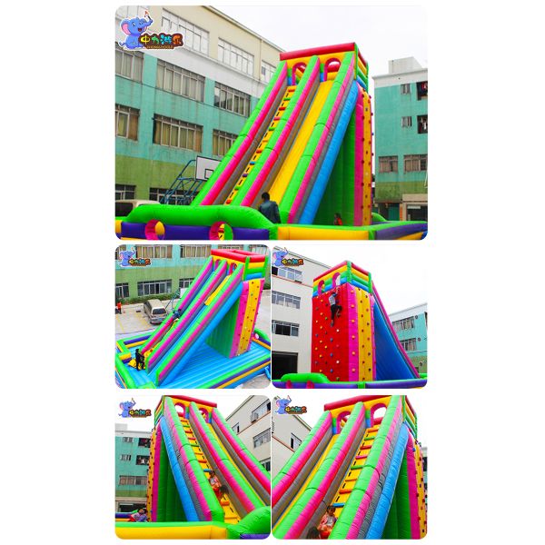 Outdoor Giant Inflatable Pool Slide Adults Bouncer Rock Climbing