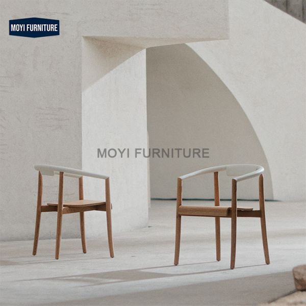 Home Furniture Custom Black Color Solid White Ash Wood Dining Coffee Chair Wooden Restaurant Chairs with Wood Legs