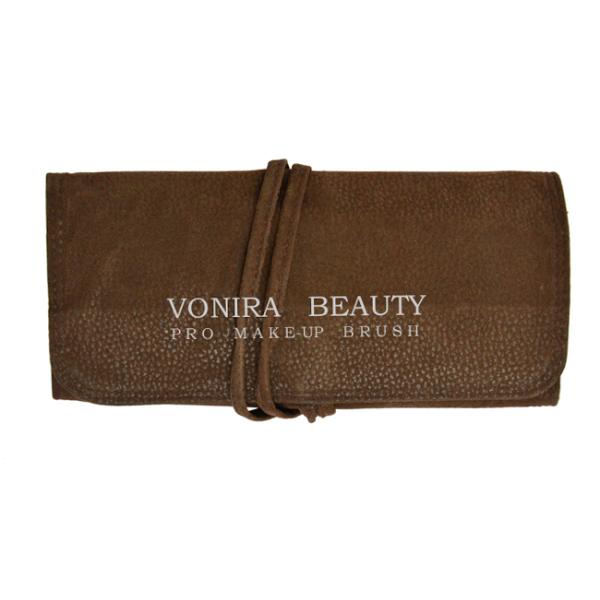 Professional Retro Portable Makeup Brush Roll-Up Pouch Pen Holder Stationery Case