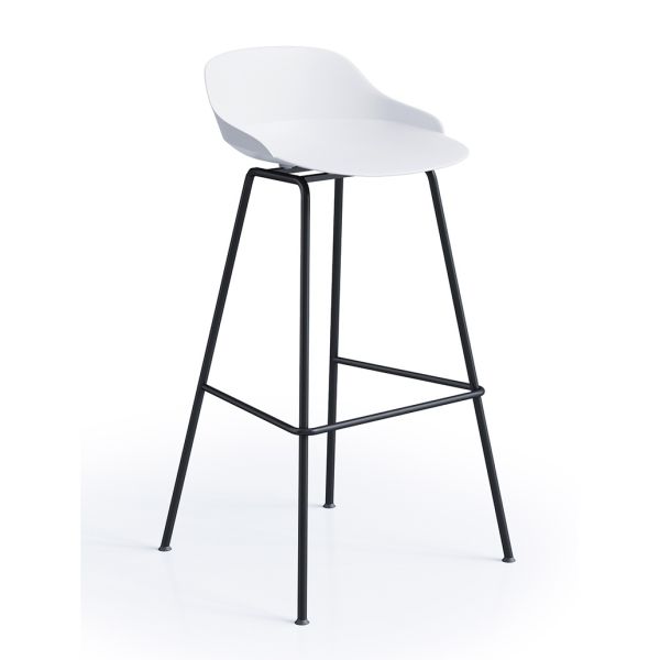 Sleek PP Shell Bar Stool And Table Commercial Counter Stools With Powder Coated Steel Base